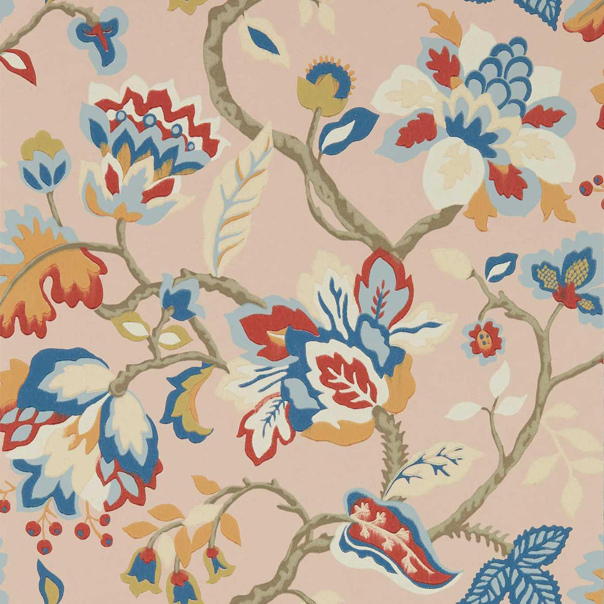 Sanderson Amanpuri Salmon/Dove Blue Wallpaper
