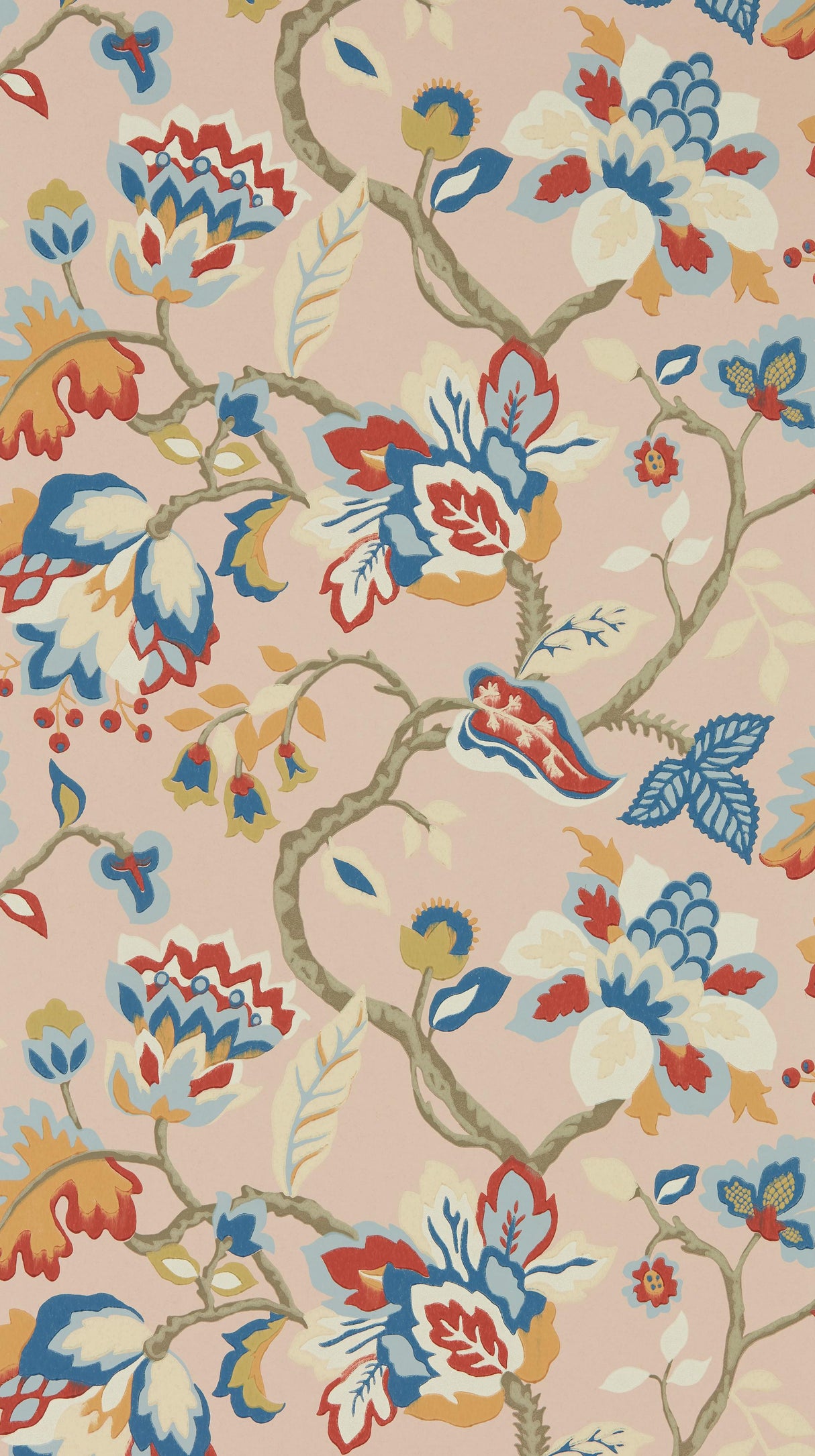 Sanderson Amanpuri Salmon/Dove Blue Wallpaper