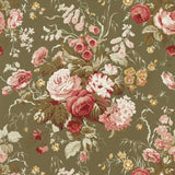 Sanderson Stapleton Park Olive/Bengal Red Wallpaper