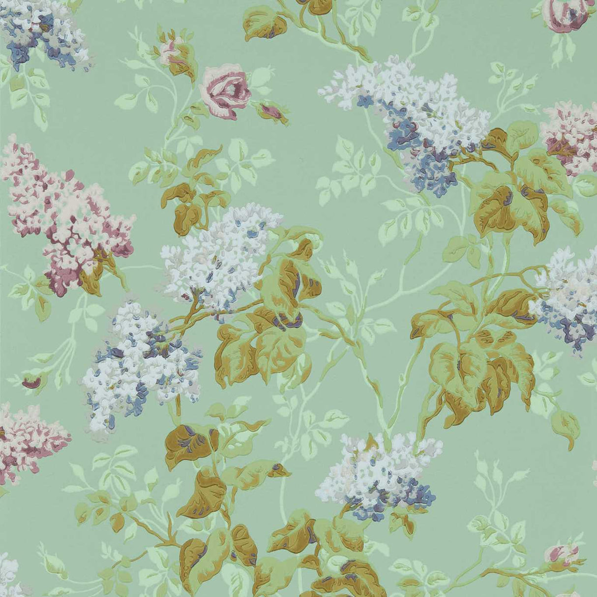 Sanderson Sommerville Mint/Plum Wallpaper