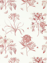 Sanderson Etchings & Roses Amanpuri Red Wallpaper