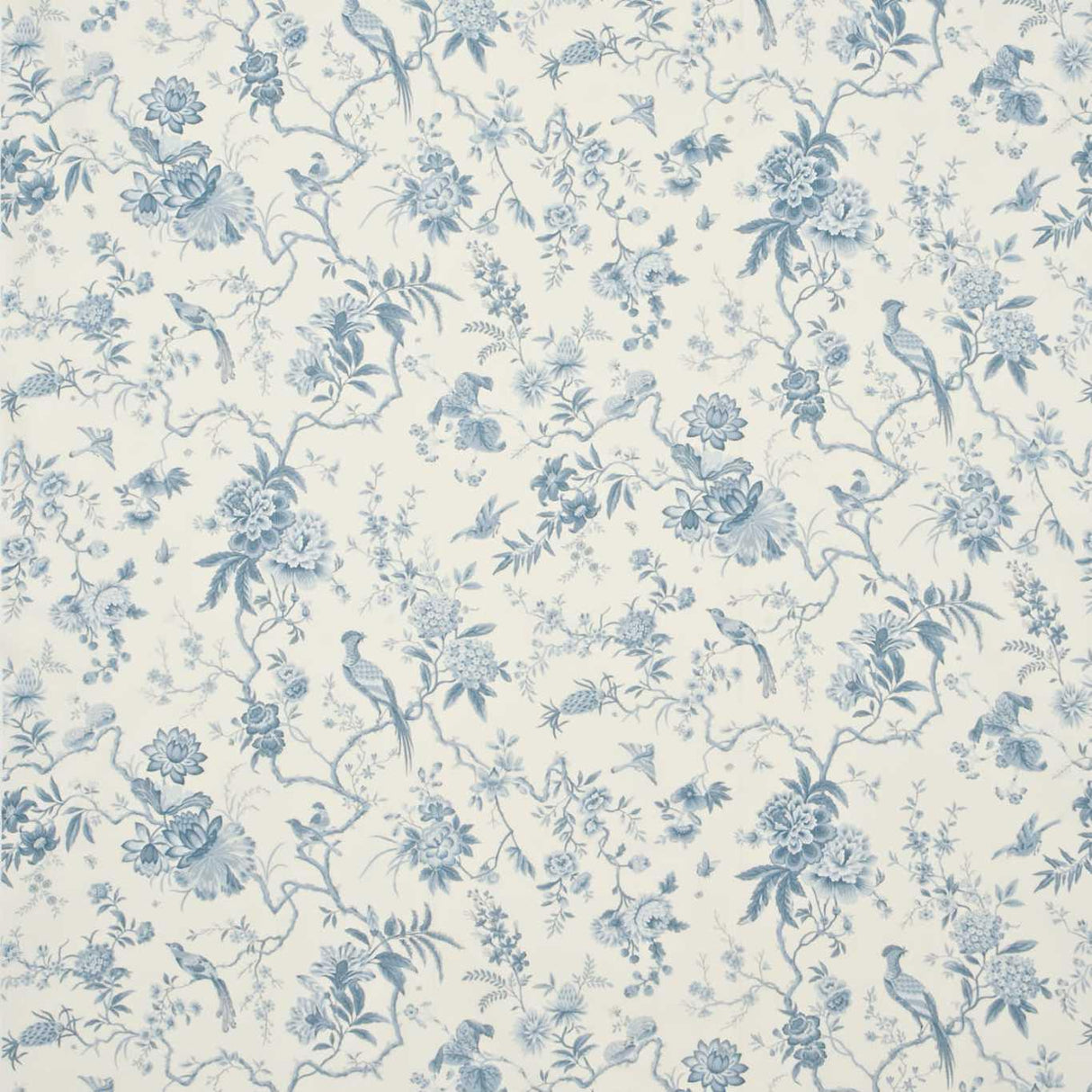 Sanderson Pillemont Toile Ivory/China Blue Fabric