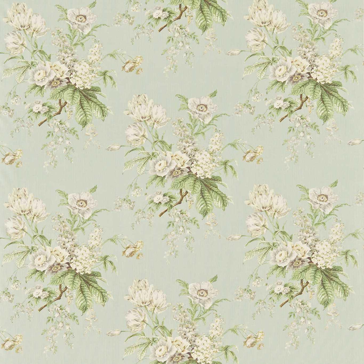 Sanderson Tournier Silver/ Eggshell Fabric