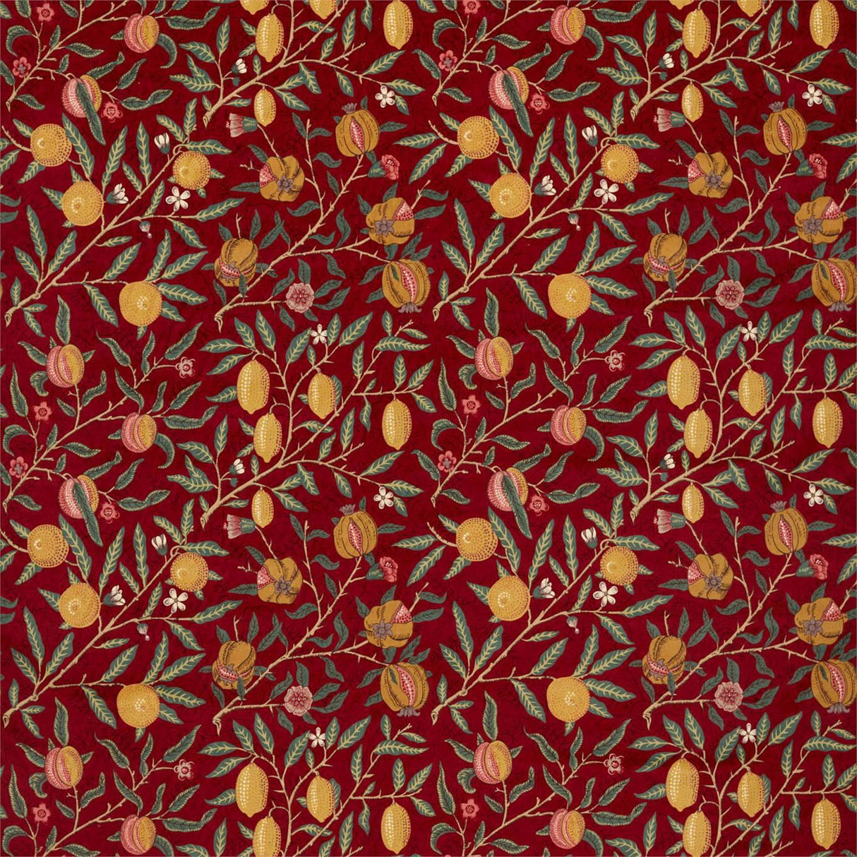 Morris & Co Fruit Velvet Madder/Bayleaf Fabric