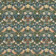 Morris & Co Strawberry Thief Velvet Indigo/Thyme Fabric