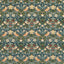 Morris & Co Strawberry Thief Velvet Indigo/Thyme Fabric