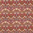 Morris & Co Strawberry Thief Velvet Crimson/Slate Fabric