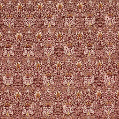 Morris & Co Snakeshead Velvet Crimson/Saffron Fabric