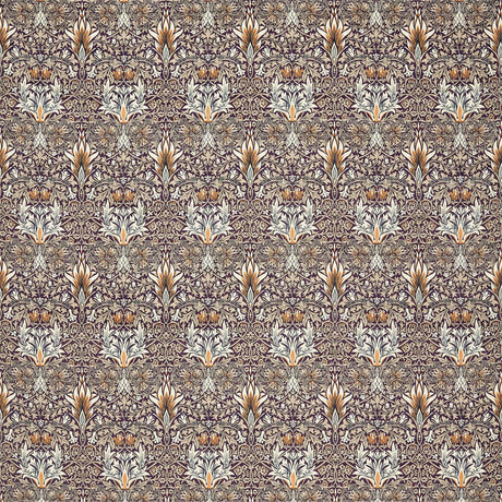 Morris & Co Snakeshead Velvet Mulberry/Saffron Fabric