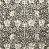 Morris & Co Honeysuckle and Tulip Velvet Black Walnut/Stone Fabric