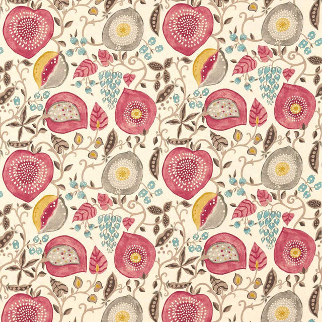Sanderson Peas & Pods Cherry/Linen Fabric