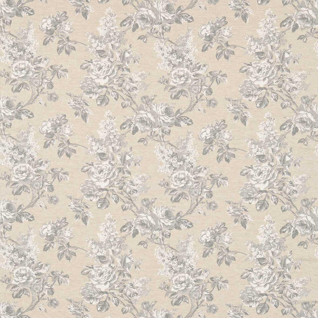 Sanderson Sorilla Damask Silver/Linen Fabric