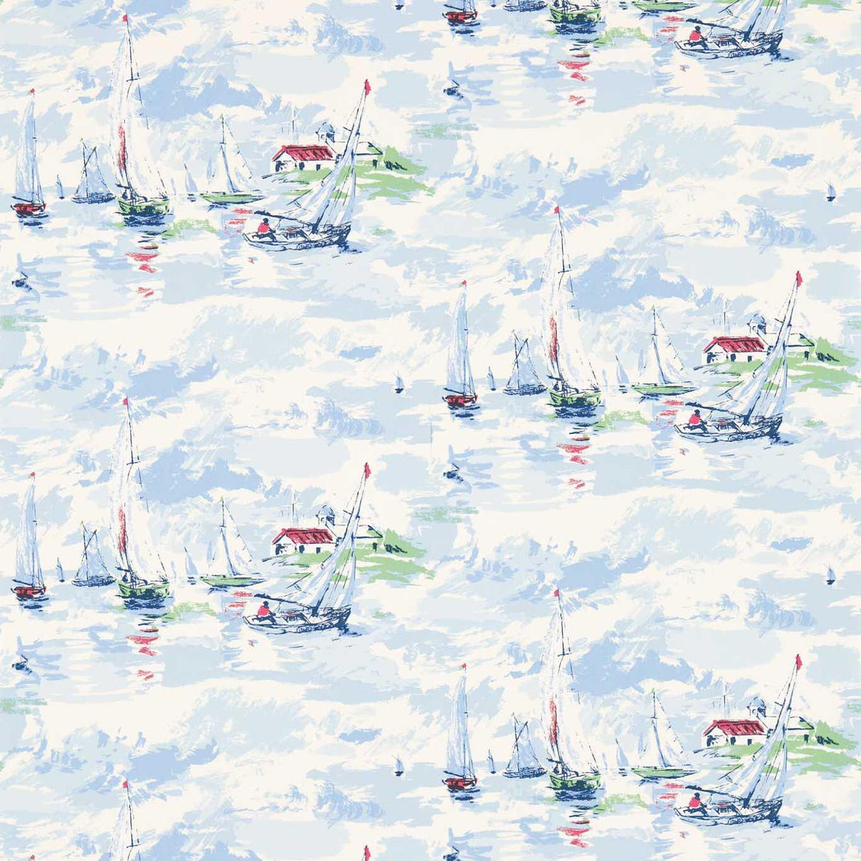 Sanderson Sail Away Sky Blue Wallpaper