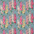 Sanderson Hollyhocks Petrol Blue/Multi Fabric