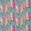 Sanderson Hollyhocks Petrol Blue/Multi Fabric