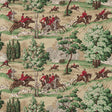 Sanderson Tally Ho Evergreen/Crimson Fabric