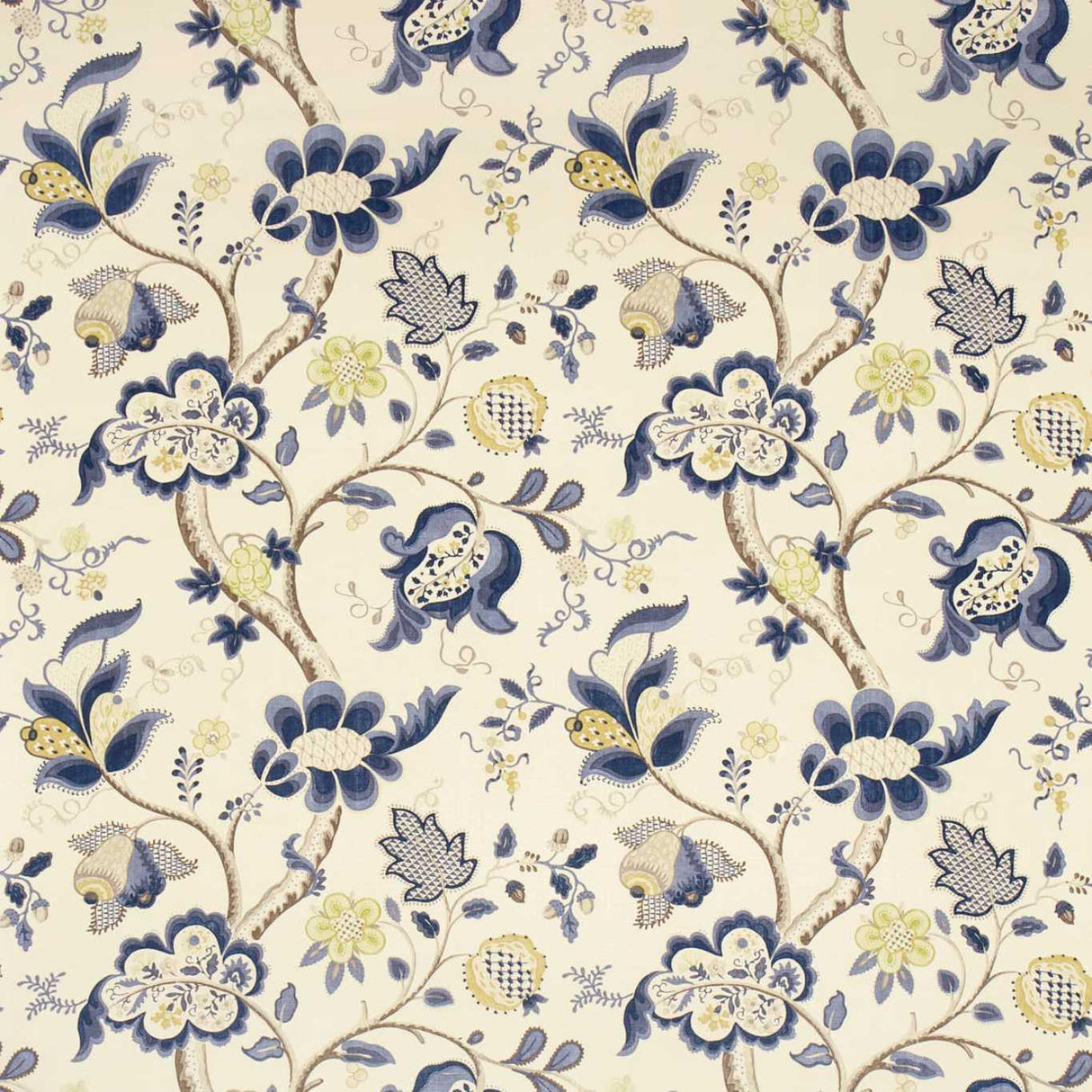 Sanderson Roslyn Indigo/ Gold Fabric