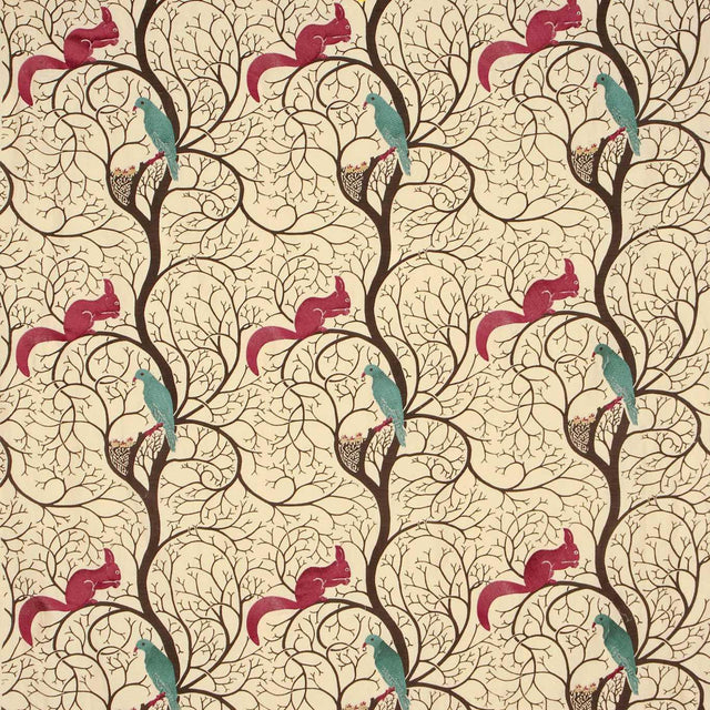 Sanderson Squirrel & Dove Wedgwood/ Cream Fabric