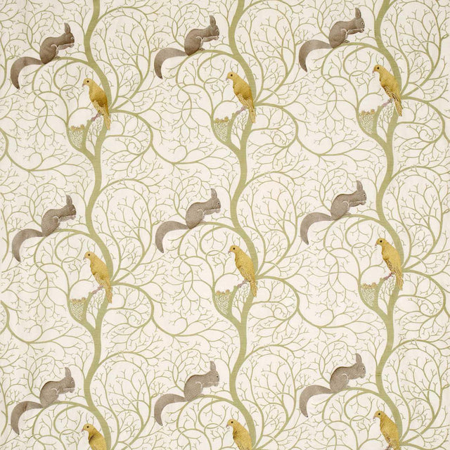 Sanderson Squirrel & Dove Emerald/ Rose Fabric