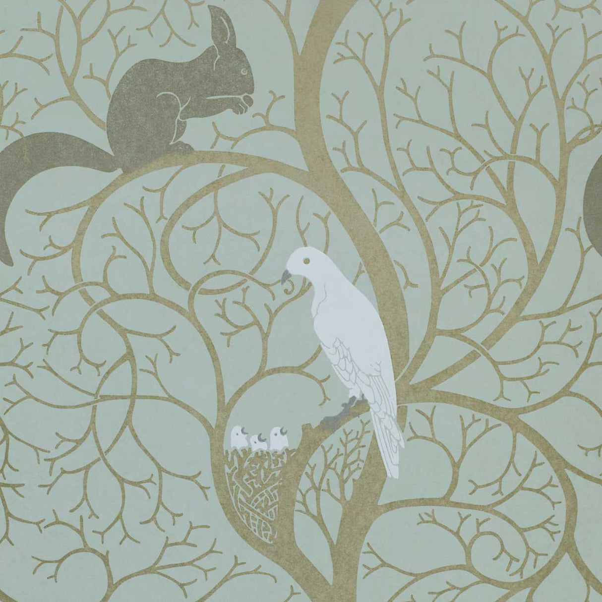 Sanderson Squirrel & Dove Eggshell/ Ivory Wallpaper