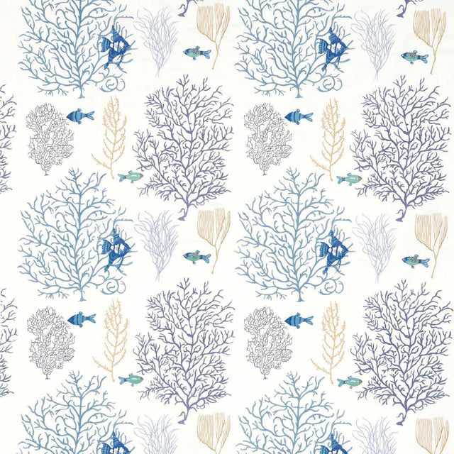 Sanderson Coral & Fish Marine/Blue Fabric