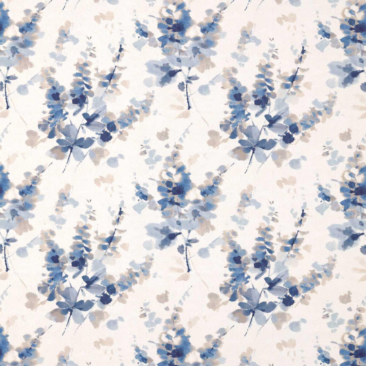 Sanderson Delphiniums Indigo Fabric