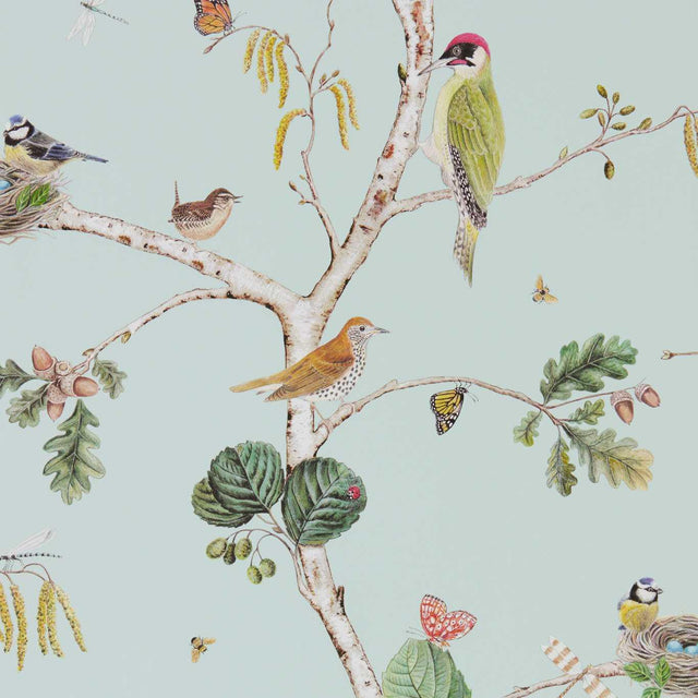 Sanderson Woodland Chorus Sky Blue/Multi Wallpaper