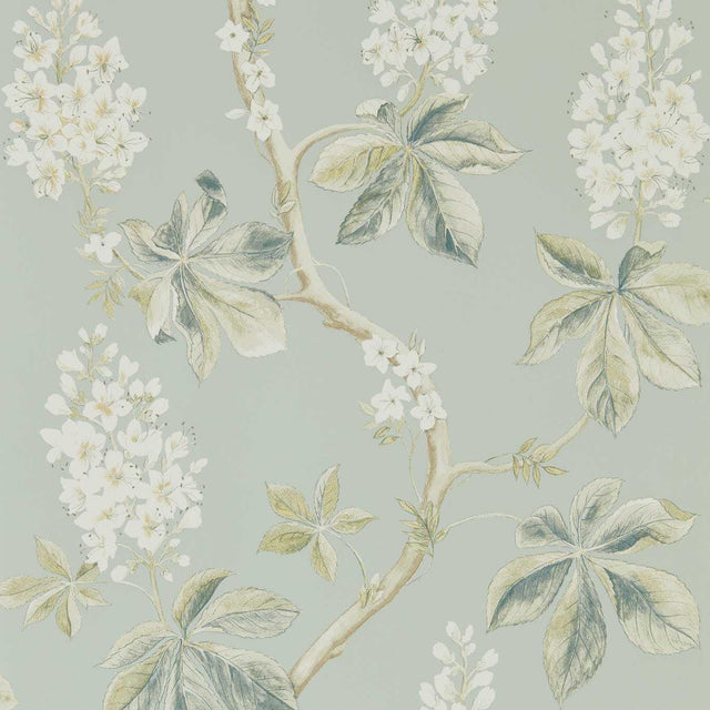 Sanderson Chestnut Tree Grey Blue/Sage Wallpaper