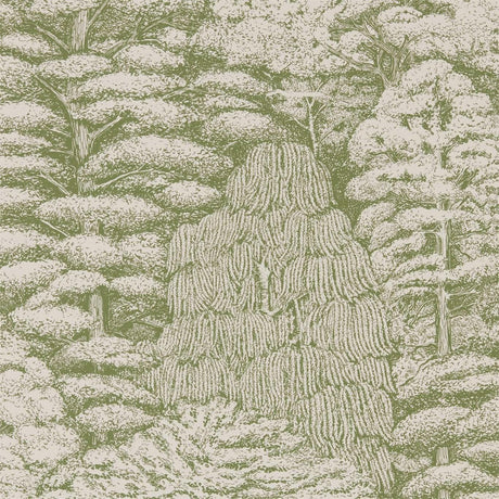 Sanderson Woodland Toile Cream/Green Wallpaper