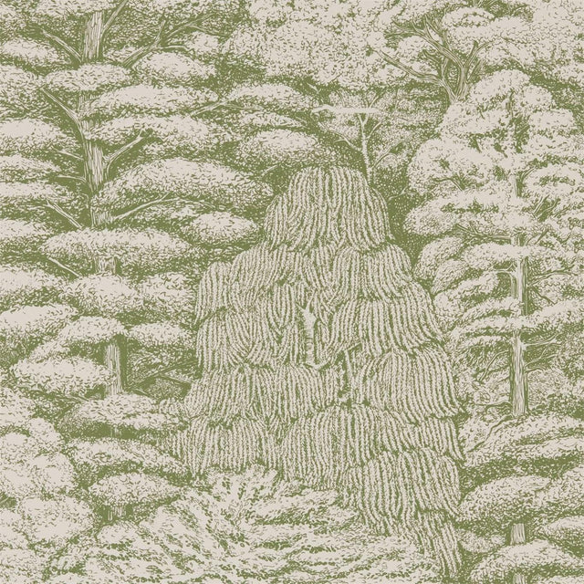 Sanderson Woodland Toile Cream/Green Wallpaper