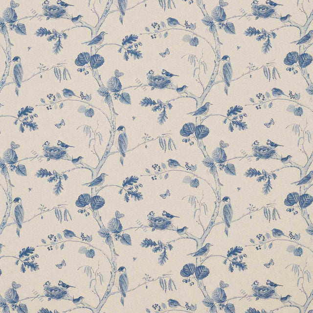 Sanderson Woodland Chorus Indigo/Linen Fabric