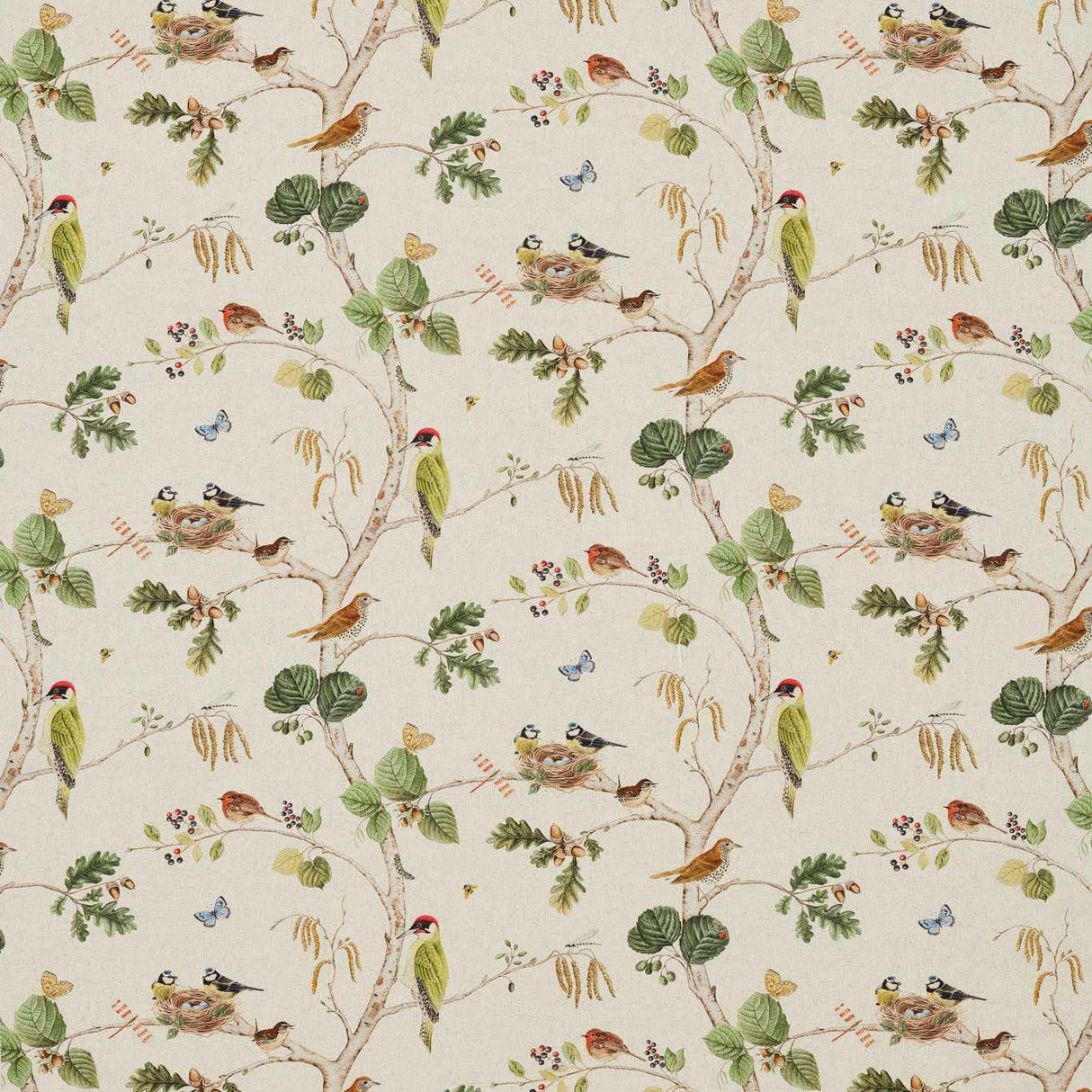 Sanderson Woodland Chorus Linen/Multi Fabric