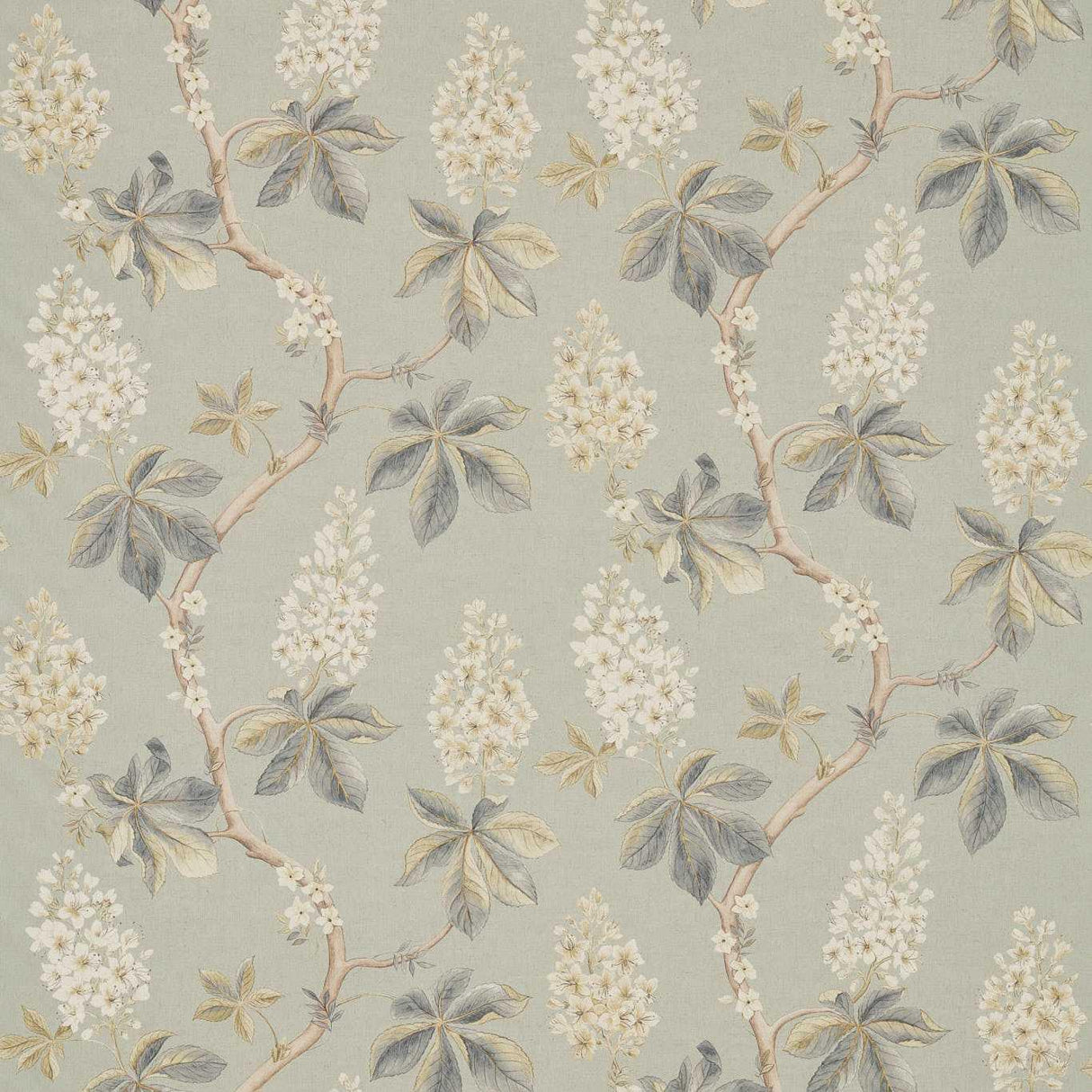Sanderson Chestnut Tree Grey Blue/Sage Fabric