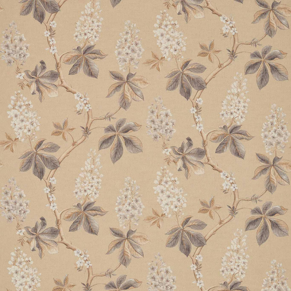 Sanderson Chestnut Tree Wheat/Pebble Fabric
