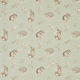 Sanderson Squirrel & Hedgehog Seaspray/Charcoal Fabric