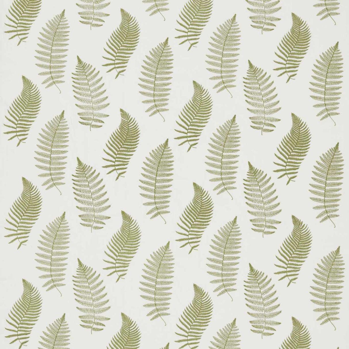 Sanderson Fern Embroidery Moss Fabric
