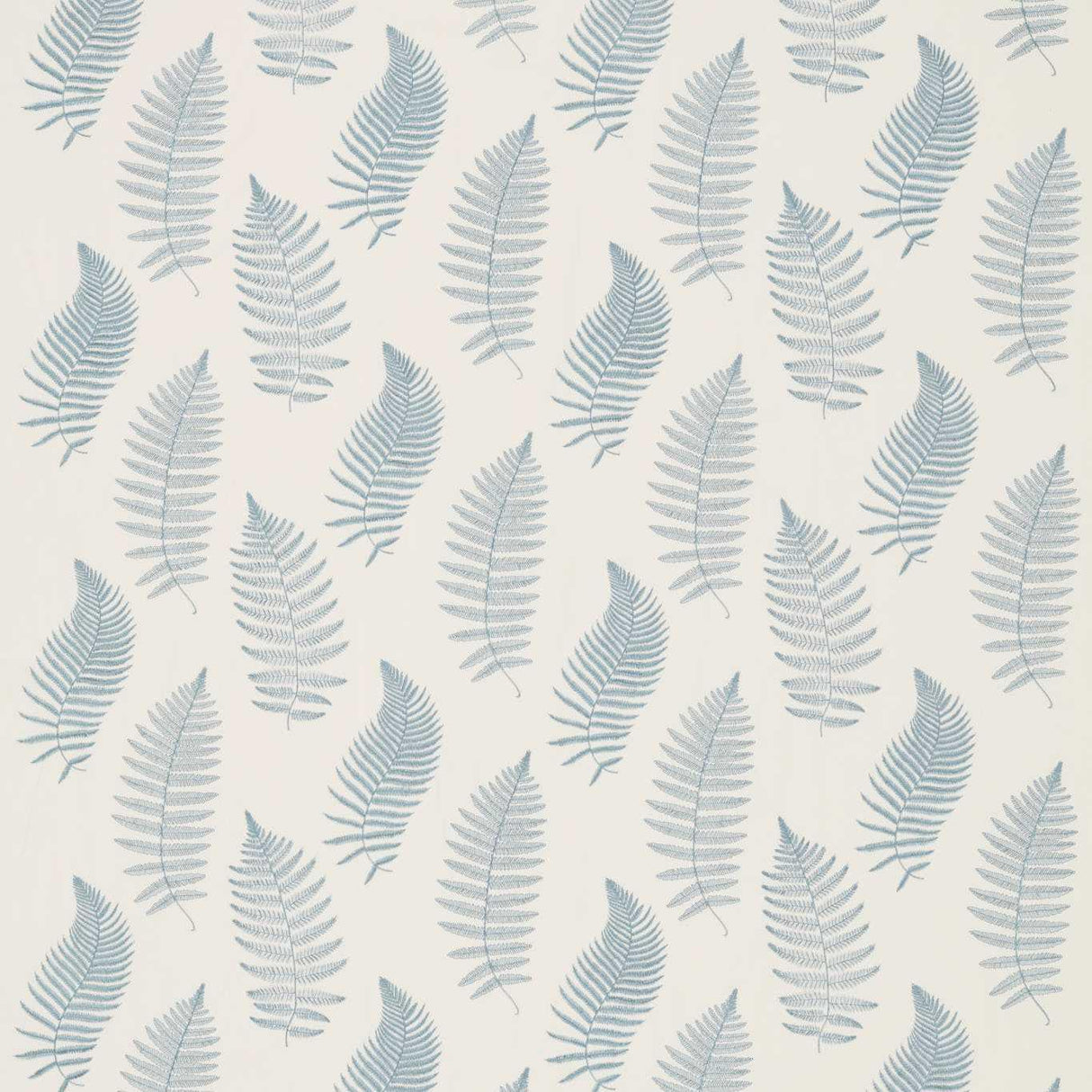 Sanderson Fern Embroidery Powder Blue Fabric