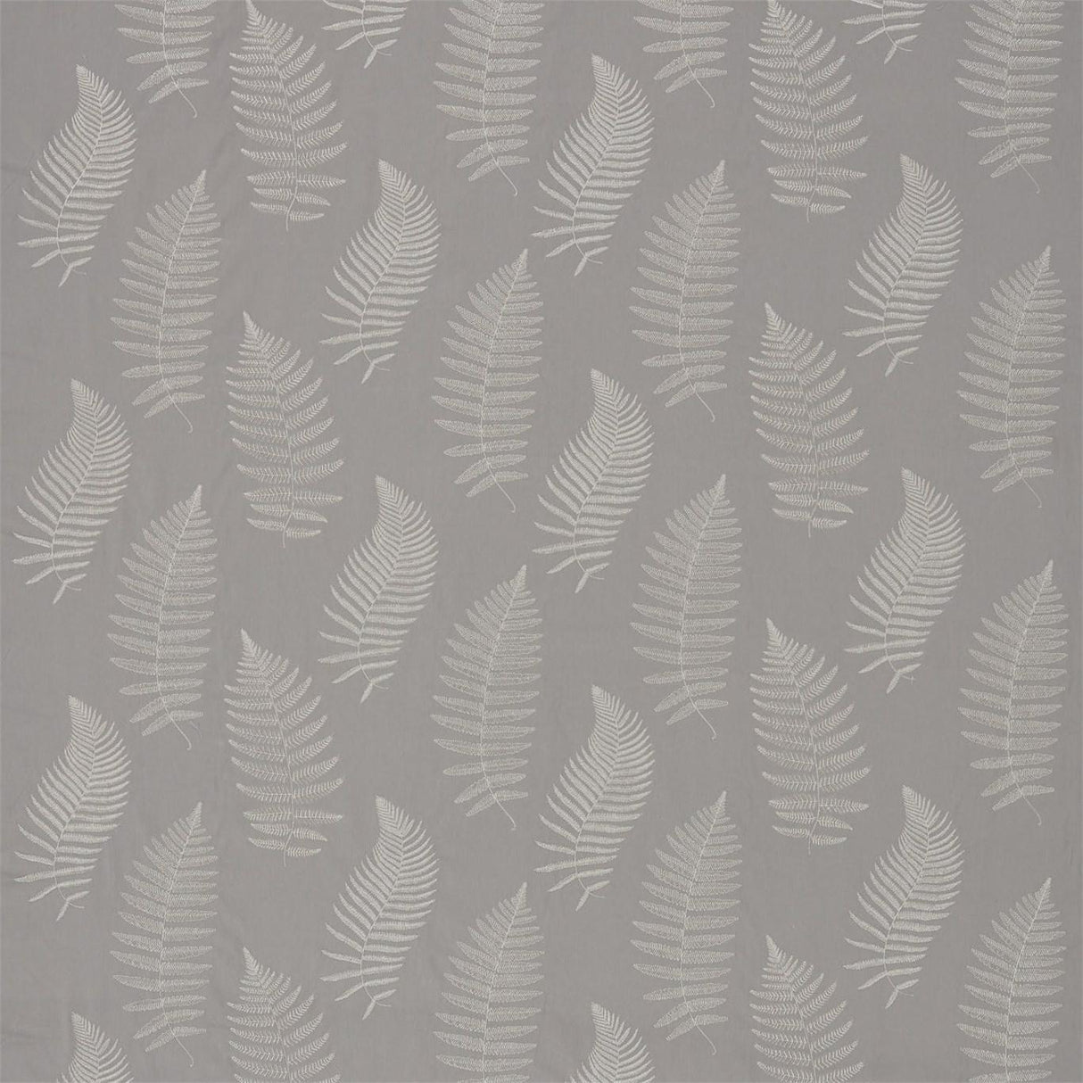 Sanderson Fern Embroidery Pebble Fabric