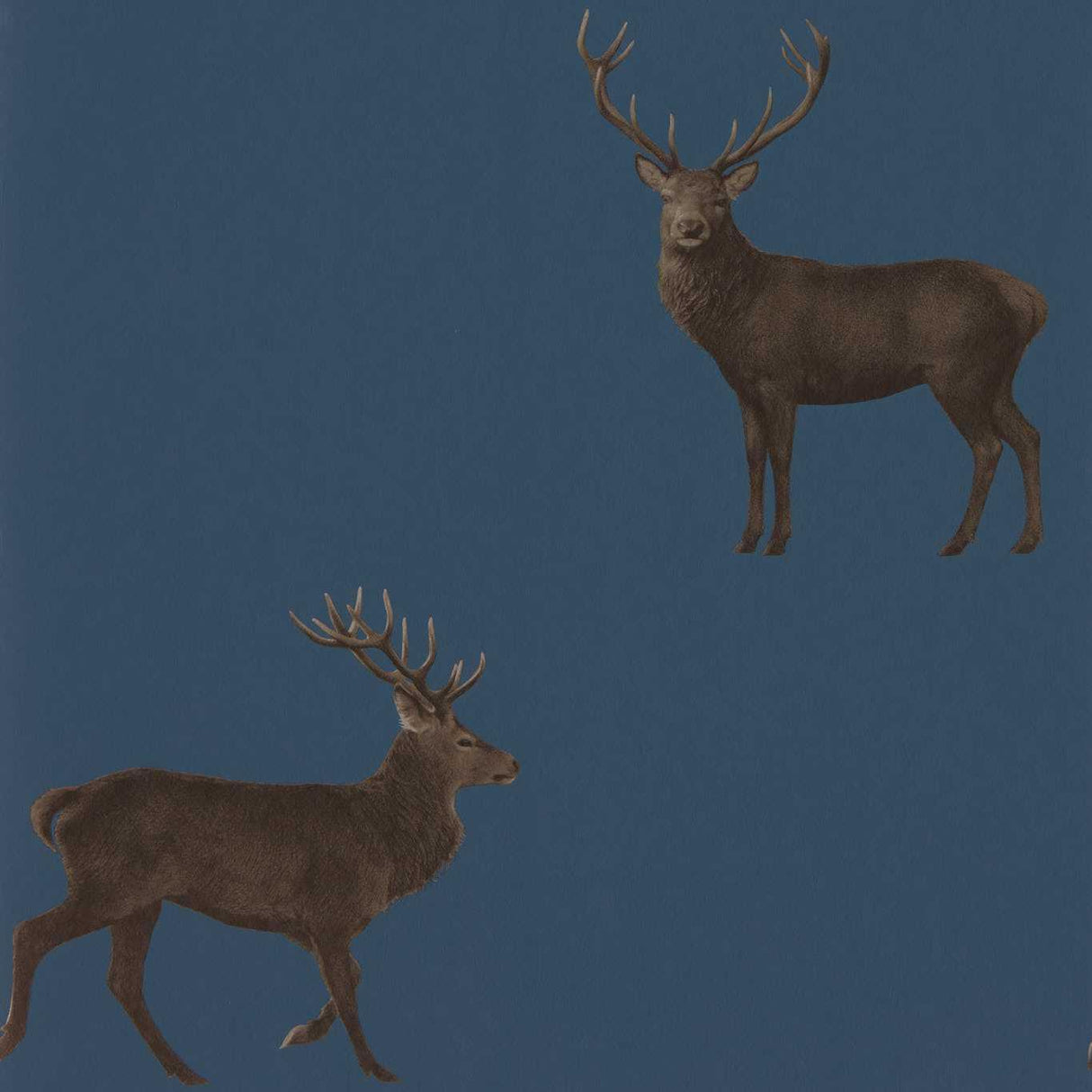 Sanderson Evesham Deer Indigo Wallpaper