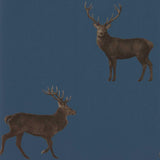 Sanderson Evesham Deer Indigo Wallpaper