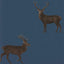 Sanderson Evesham Deer Indigo Wallpaper