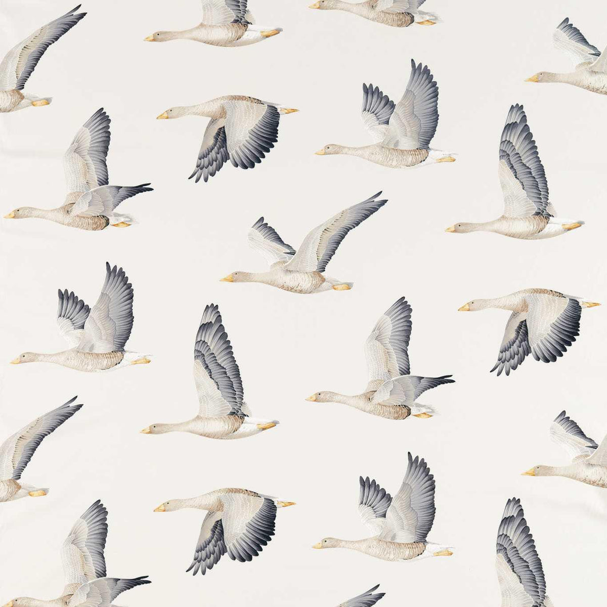 Sanderson Elysian Geese Silver/Chalk Fabric