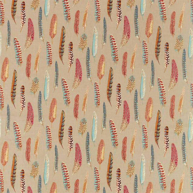 Sanderson Lismore Teal/Russet Fabric