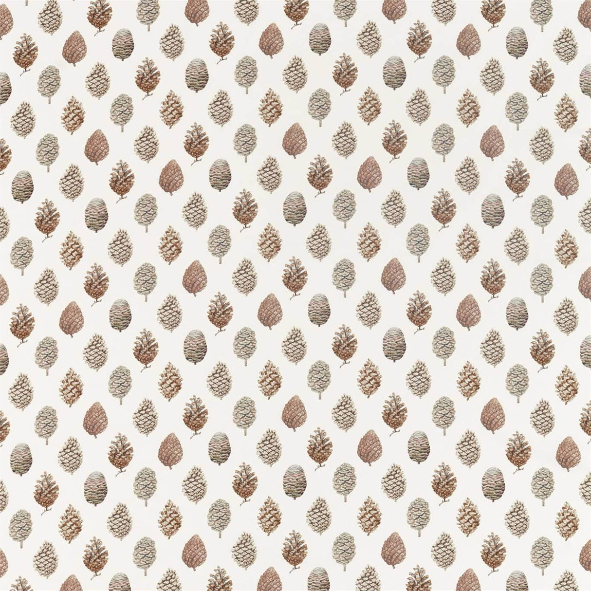 Sanderson Pine Cones Briarwood/Cream Fabric