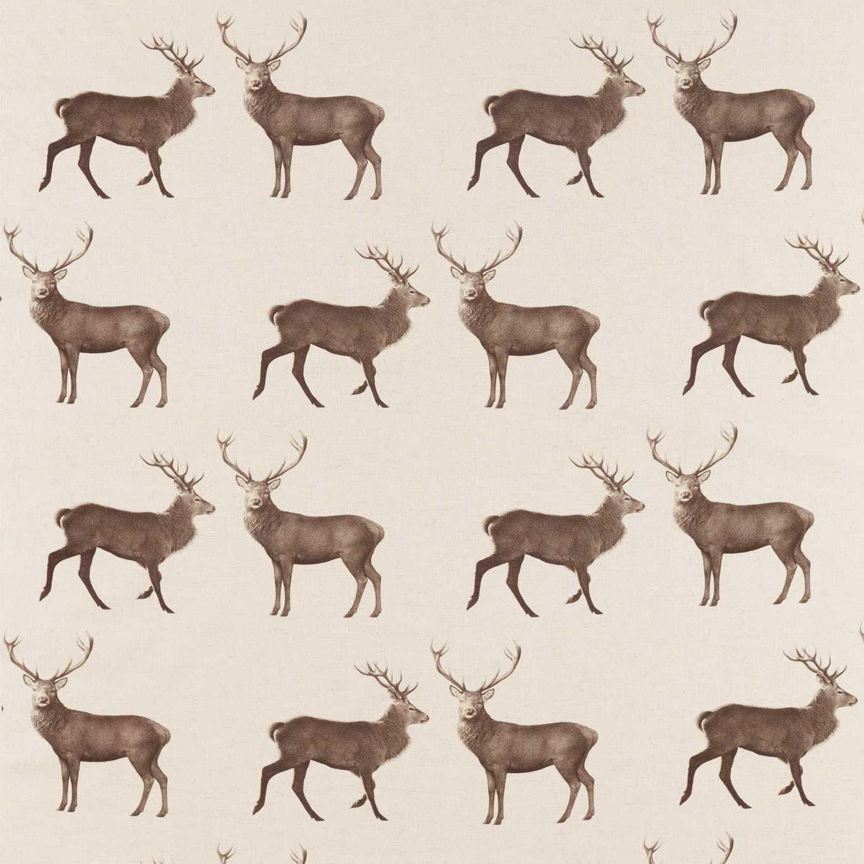 Sanderson Evesham Deer Linen/Chalk Fabric