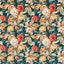 Sanderson Dahlia & Rosehip (Velvet) Teal/Russet Fabric