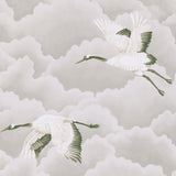 Harlequin Cranes in Flight Platinum Wallpaper