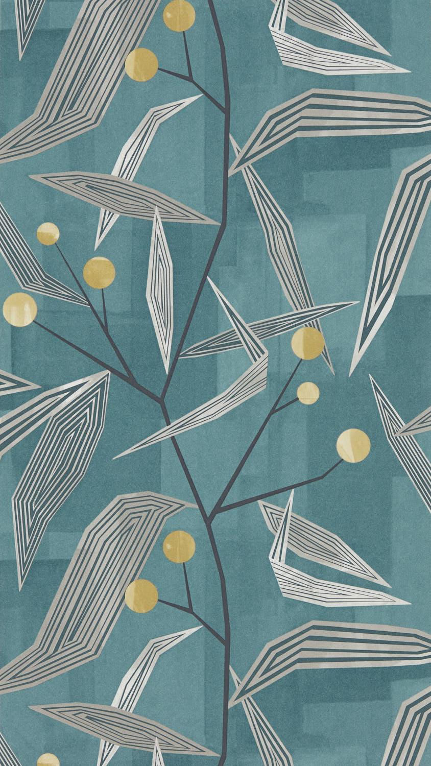 Harlequin Entity Teal/Linden Wallpaper