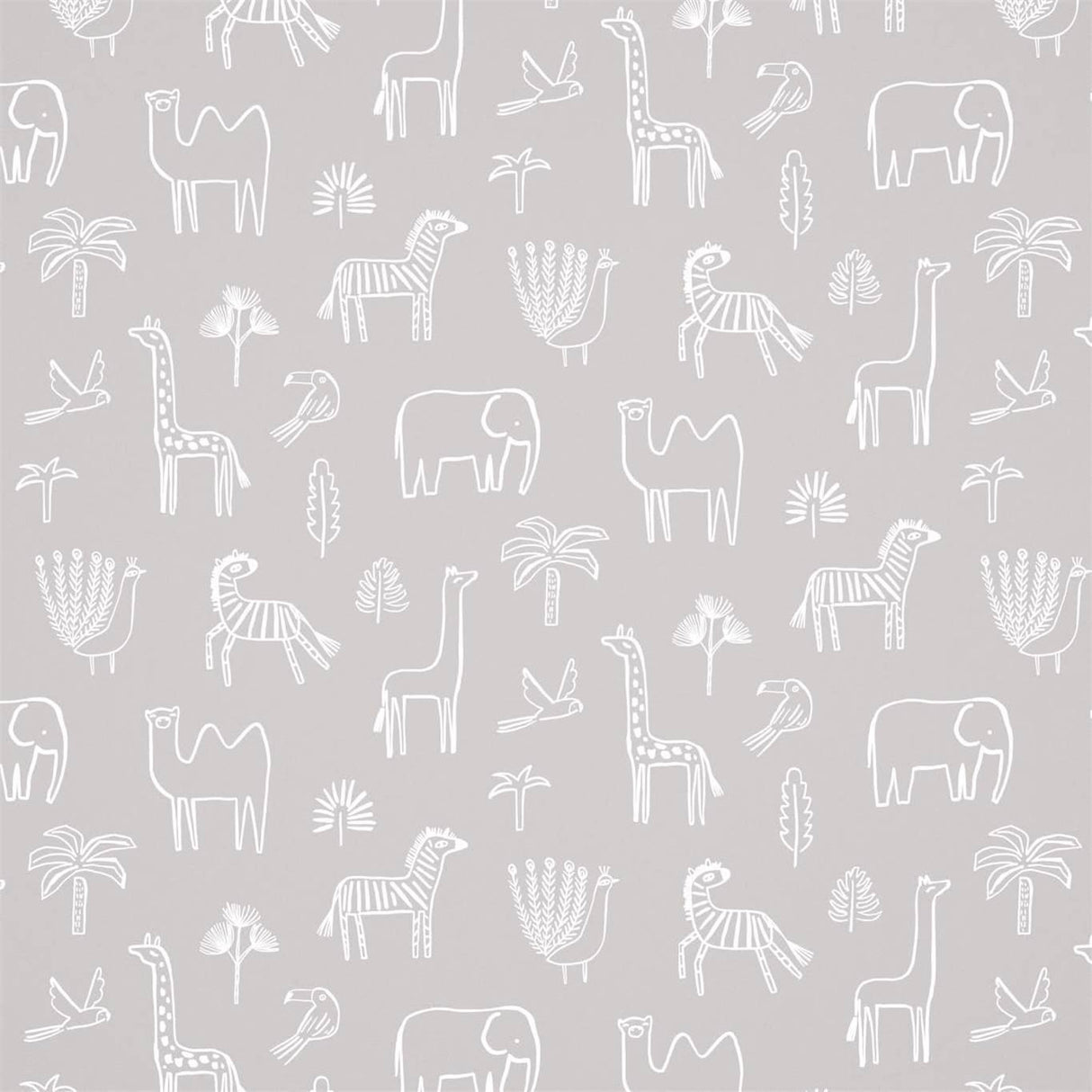 Harlequin Funky Jungle Stone Wallpaper