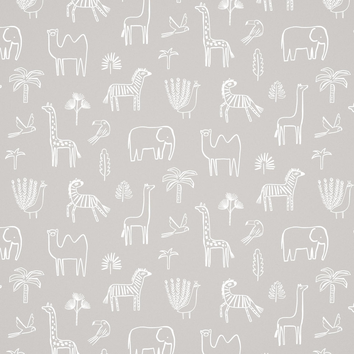 Harlequin Funky Jungle Stone Wallpaper